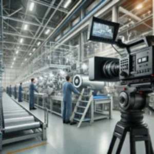 Ankara Video-Fabrika Tanıtımı-Tanıtım Filmi-Havadan Çekim-Drone Çekimi-Emlak Çekimi 89 Modern bir fabrikada çalışan işçiler ve ileri teknoloji üretim makineleri, profesyonel bir kamera ekibi tarafından çekim yapılıyor.